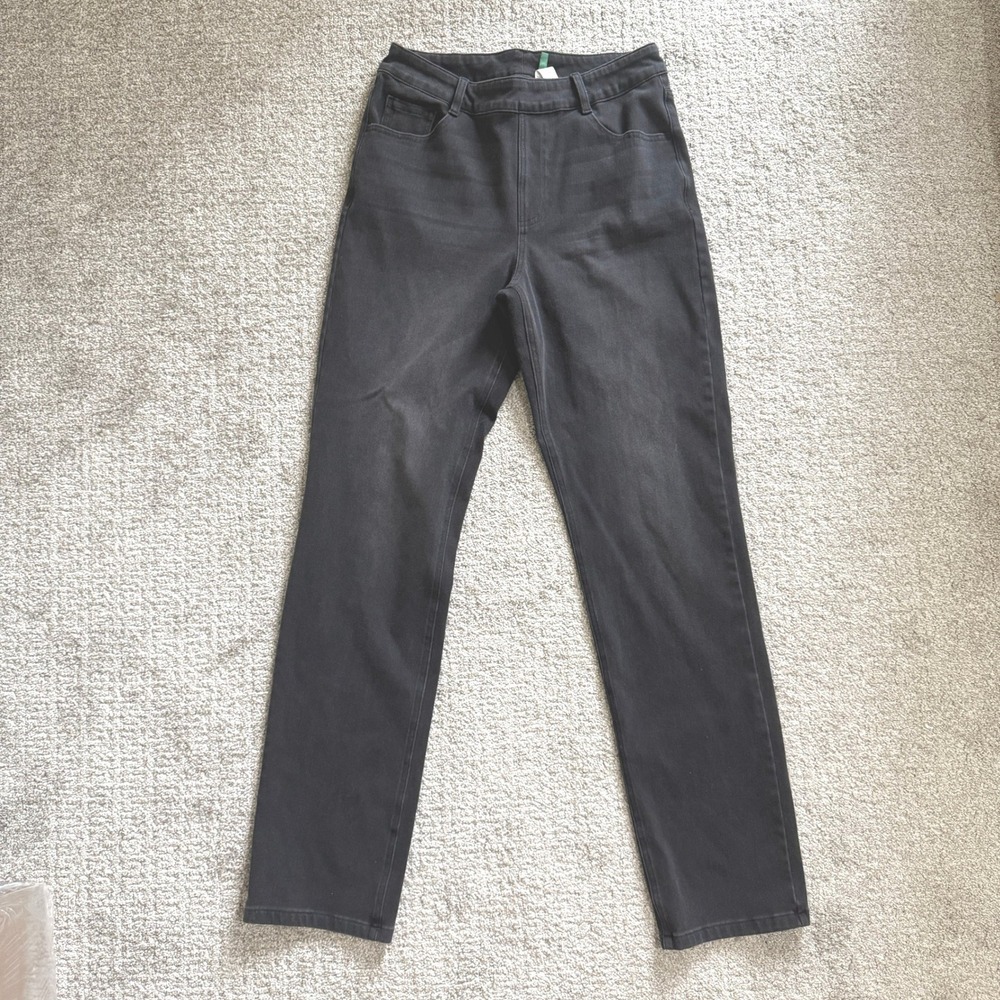 Halara Black Straight Leg Pull On Jeans Medium Tall Stretch Comfy Athleisure